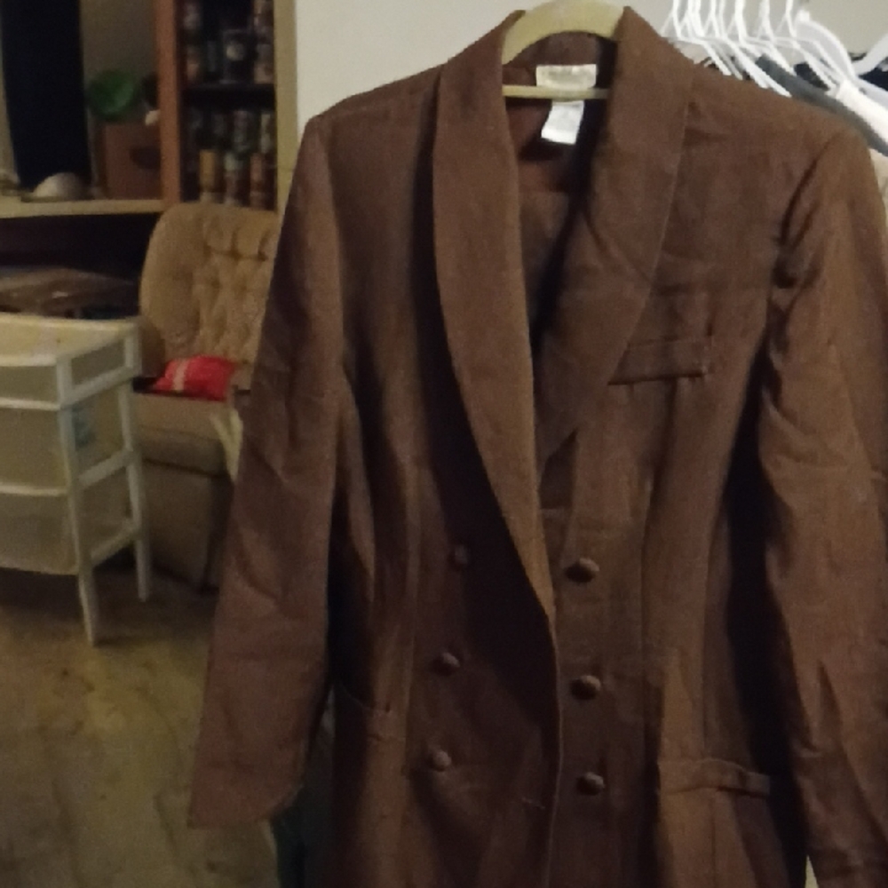 Brown Double-Breasted Blazer